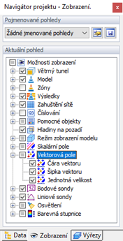 Navigátor projektu, Pole vektorů